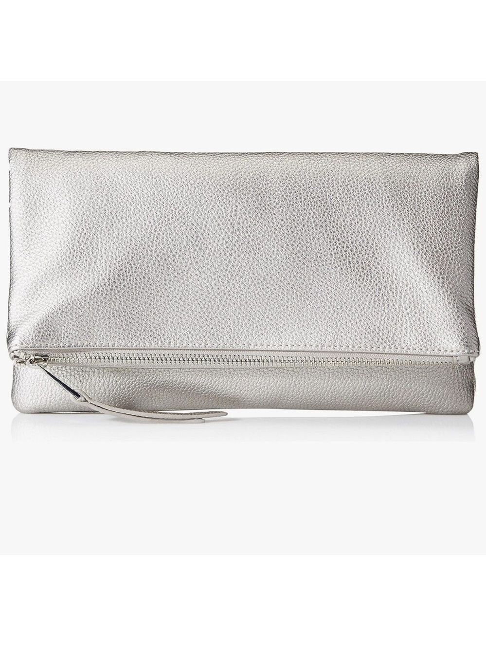 The Drop silver metallic fold over purse.